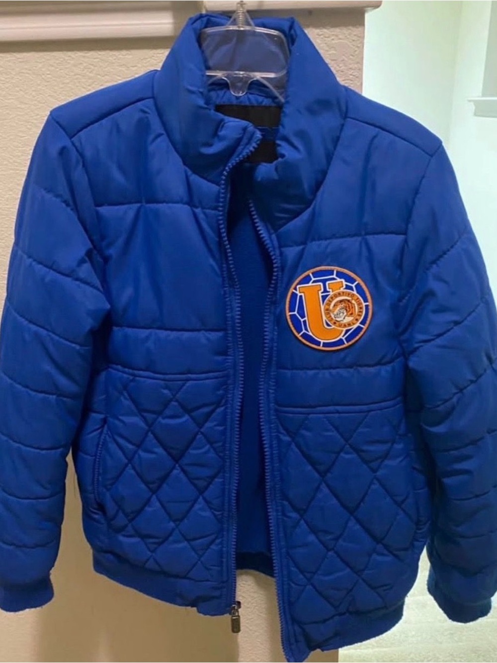 Tigres UANL Mexico Soccer Kids Puffer Jacket Blue Size 4-6 Liga MX - LIKE NEW